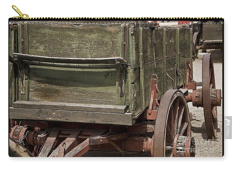 Old-west Zip Pouch featuring the photograph Old West Wagon by Kirt Tisdale