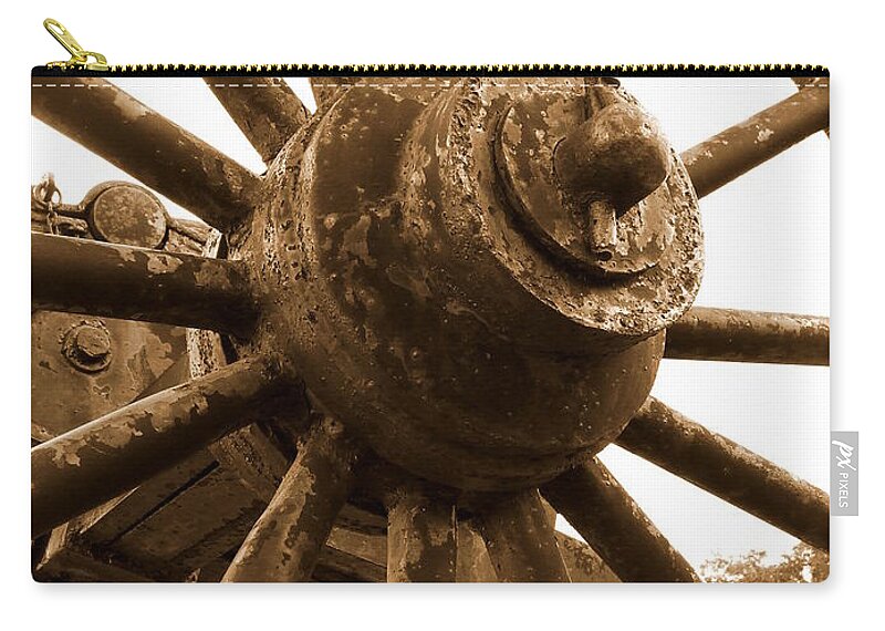 Old Zip Pouch featuring the photograph Old wheel by Andrea Anderegg