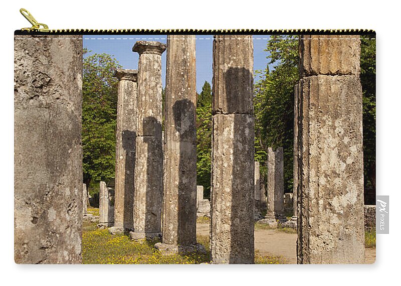 Ancient Zip Pouch featuring the photograph Olympia Ruins by Brian Jannsen