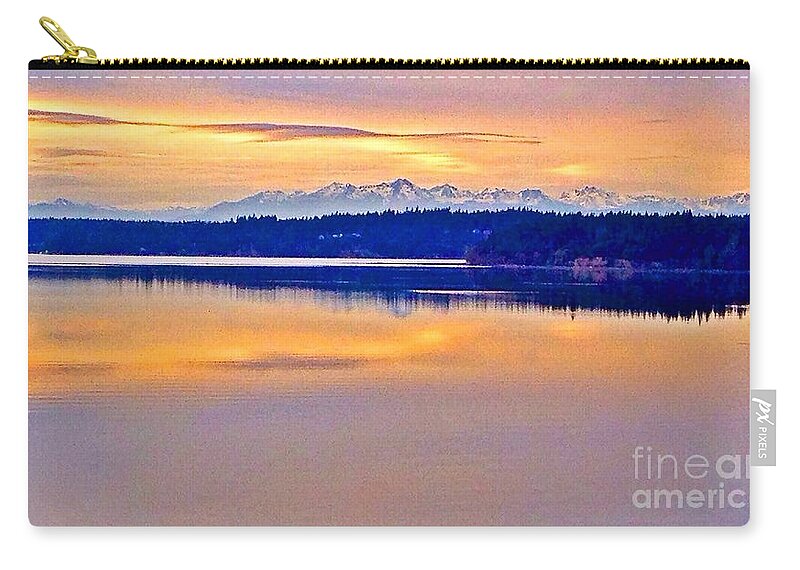 Photography Zip Pouch featuring the photograph Olympics Sunset by Sean Griffin
