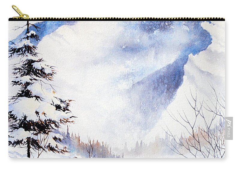 O'malley Peak Zip Pouch featuring the painting O'Malley Peak by Teresa Ascone