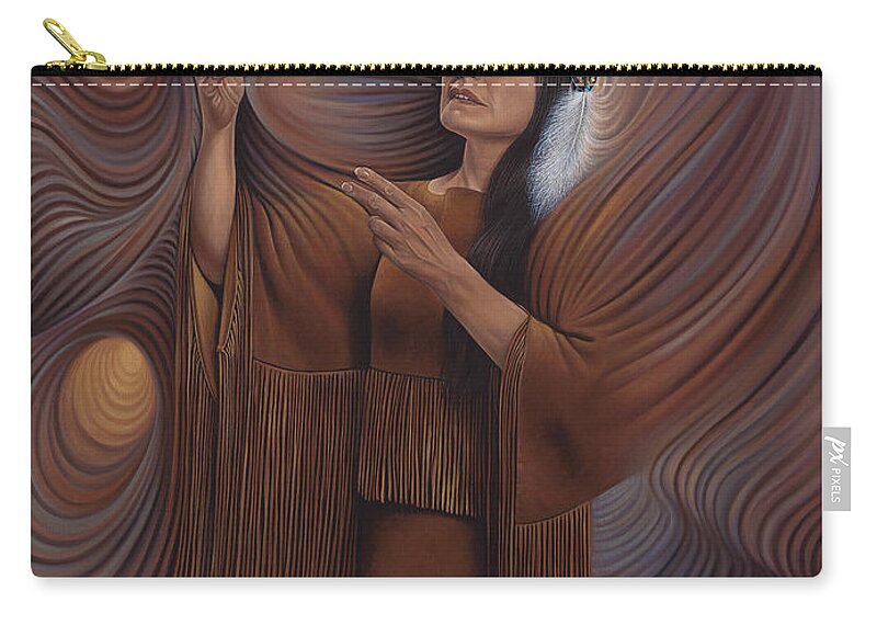 Bonnie-jo-hunt Zip Pouch featuring the painting On Sacred Ground Series V by Ricardo Chavez-Mendez