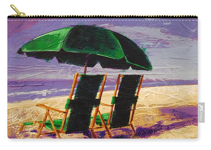 Beach Zip Pouch featuring the painting On the Beach by Glenn Pollard