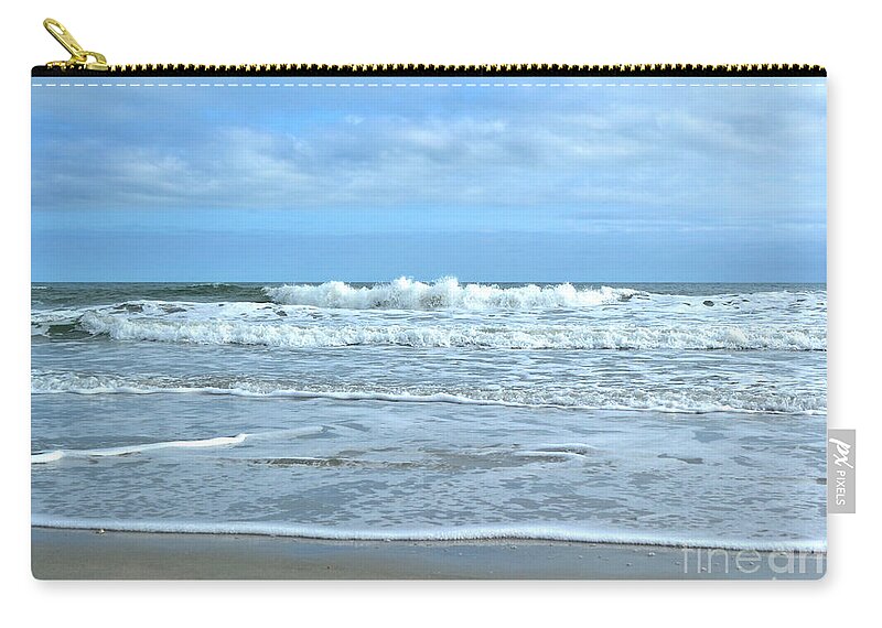 Beach Zip Pouch featuring the photograph On The Beach by Kathy Baccari