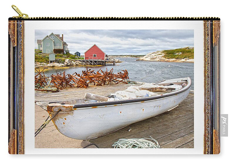 Peggy's Zip Pouch featuring the digital art On the Dock by Betsy Knapp