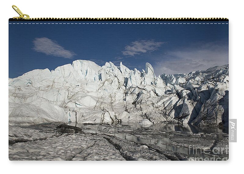 Glacier Zip Pouch featuring the photograph On the Glacier by David Arment