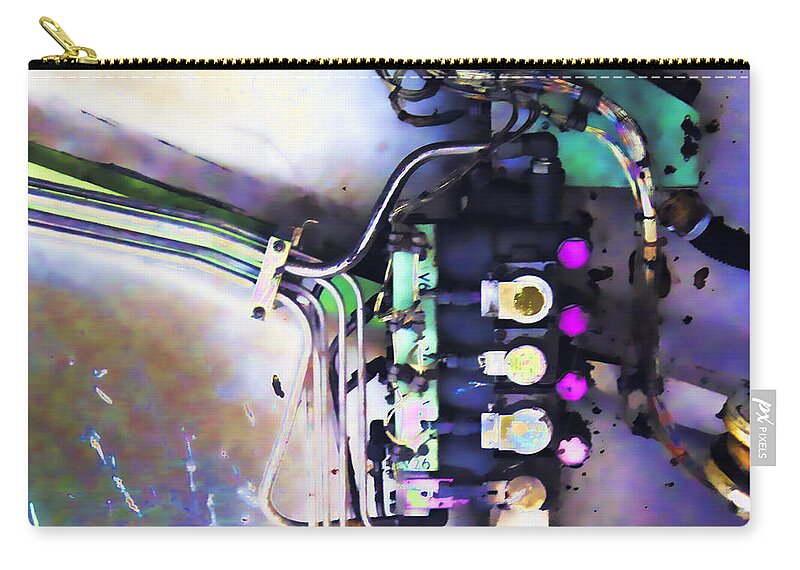  Zip Pouch featuring the digital art On the machine by Cathy Anderson