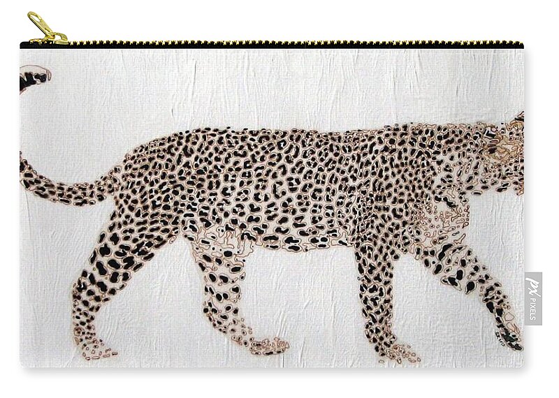 Leopard Zip Pouch featuring the painting On the Prowl by Stephanie Grant