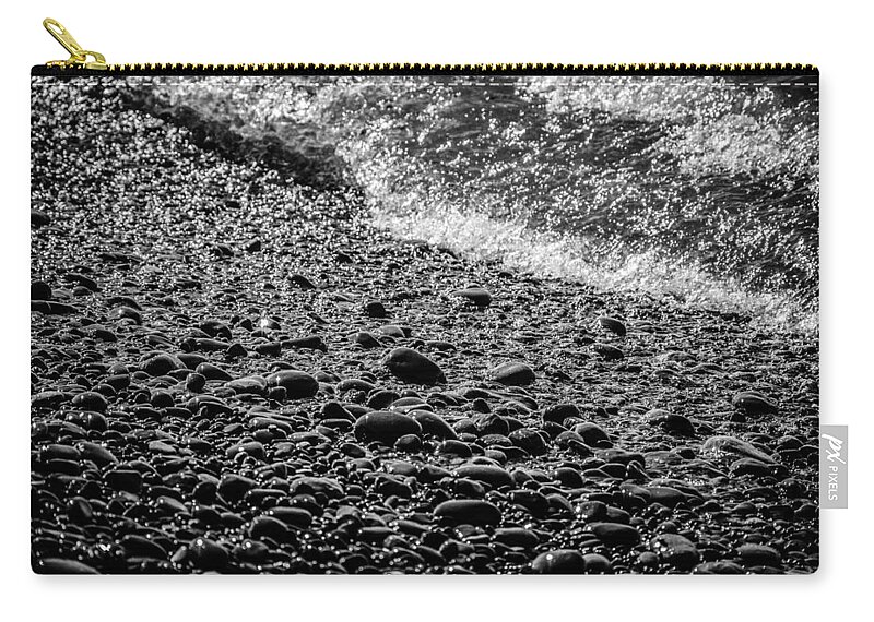 Rocky Beach Zip Pouch featuring the photograph On The Rocks at French Beach by Roxy Hurtubise