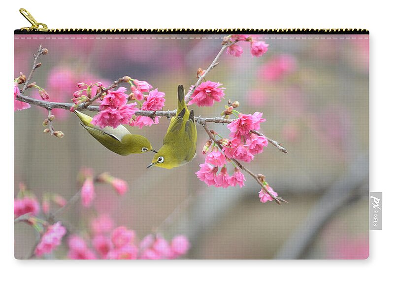 Taiwan Zip Pouch featuring the photograph On The Romantic Cherry Blossom Tree by Adam Tseng