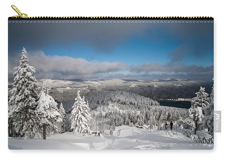Nature Zip Pouch featuring the photograph on the Wurmberg II by Andreas Levi