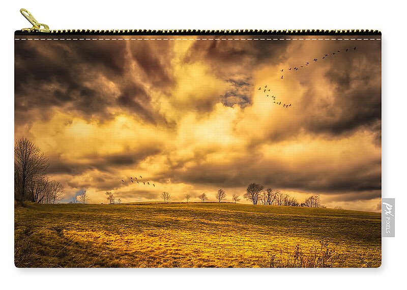 Landscape Zip Pouch featuring the photograph Once Last Fall by Bob Orsillo
