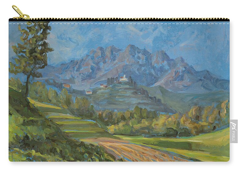 Landscape Zip Pouch featuring the painting Once upon a time in Brianza by Marco Busoni