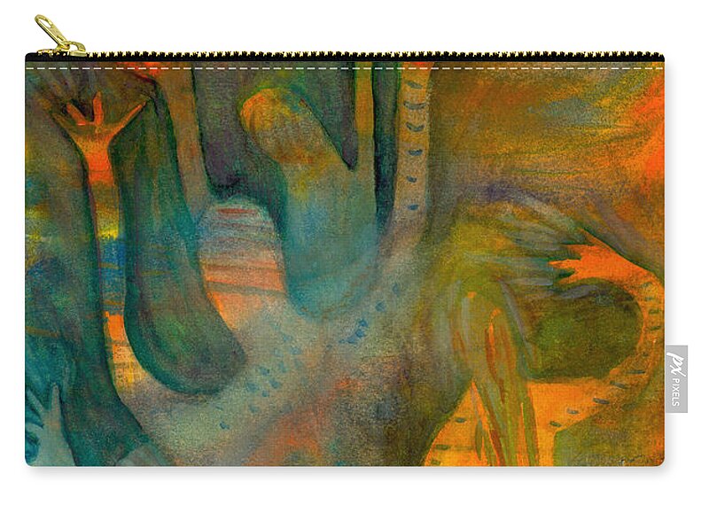Dancing Zip Pouch featuring the painting Once upon a two moon night by Suzy Norris