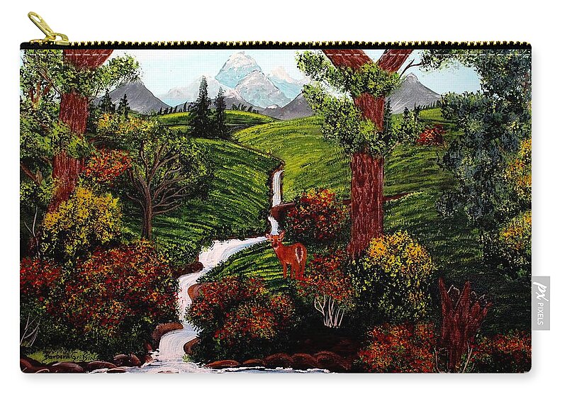 Barbara Griffin Zip Pouch featuring the painting One Last Look by Barbara A Griffin