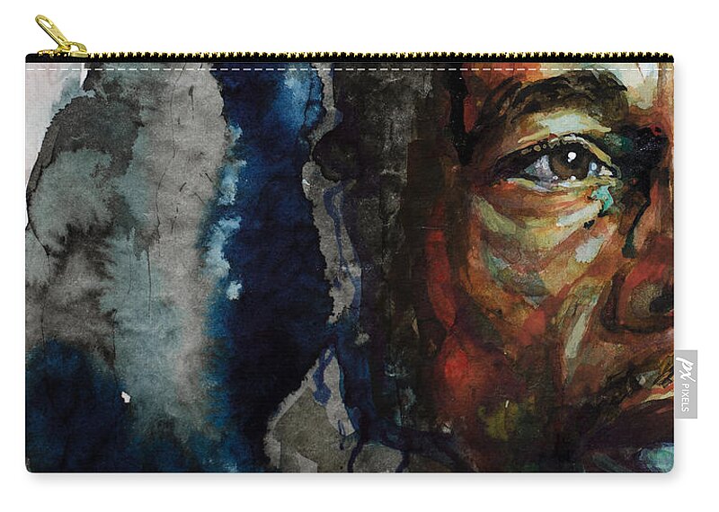 Bob Marley Zip Pouch featuring the painting One Love by Laur Iduc