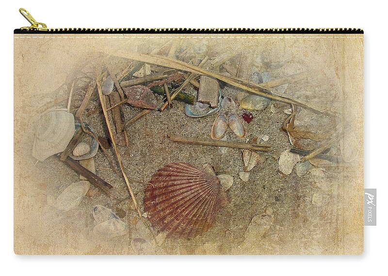 Shells Zip Pouch featuring the photograph One Woman's Treasure by Carol Senske