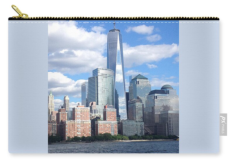 Puffy Clouds Zip Pouch featuring the photograph One World Trade Center 1776ft by Tom Wurl