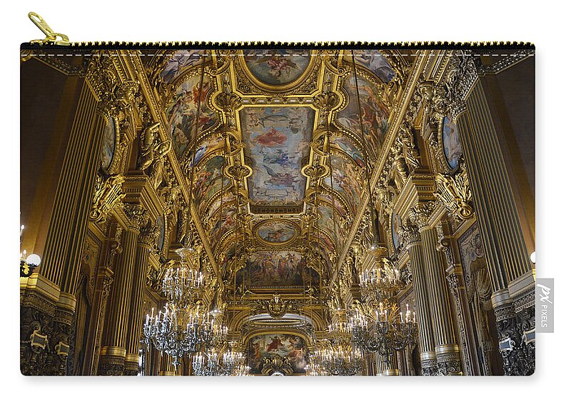 Paul Baudry Zip Pouch featuring the photograph Opera Garnier - The Grand Foyer by RicardMN Photography