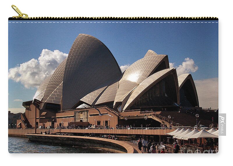 Harbor Zip Pouch featuring the photograph Opera House famous by John Swartz