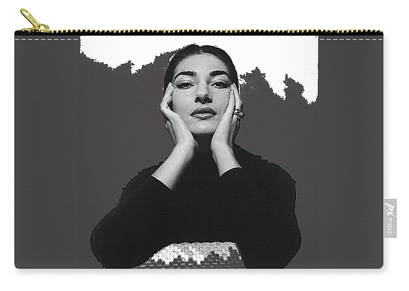 Opera Singer Maria Callas No Date Cecil Beaton Zip Pouch featuring the photograph Opera singer Maria Callas Cecil Beaton photo no date-2010 #1 by David Lee Guss
