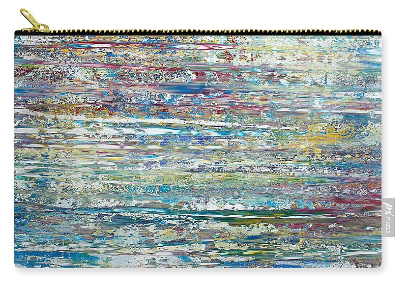 Derek Kaplan Art Zip Pouch featuring the painting Opt.56.14 No Room To Breathe by Derek Kaplan