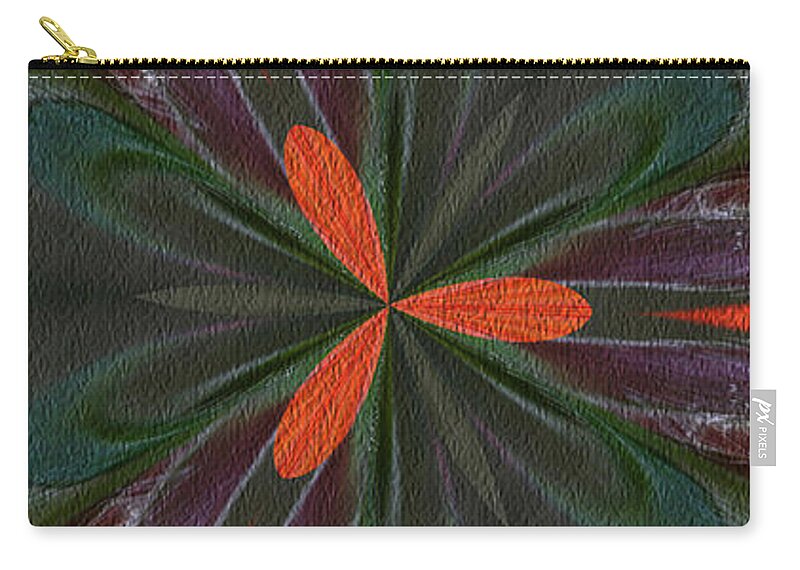 Abstract Zip Pouch featuring the digital art Orange Green And Purple Abstract by Smilin Eyes Treasures