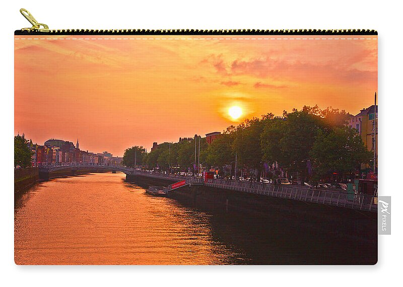 Sunset Zip Pouch featuring the photograph Orange Sunset by Alex Art