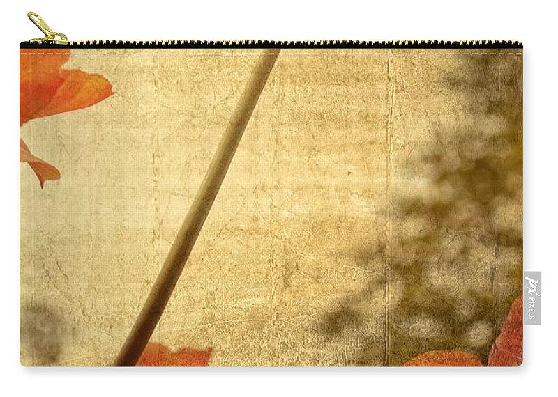 Rustic Zip Pouch featuring the photograph Orange Tulips by Michelle Calkins