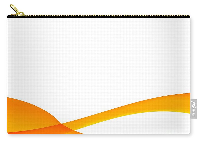 Orange Zip Pouch featuring the digital art Orange Wave Background by Henrik Lehnerer
