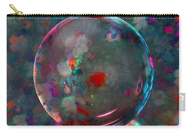 Blossoms Zip Pouch featuring the painting Orbed in Spring Blossom by Robin Moline