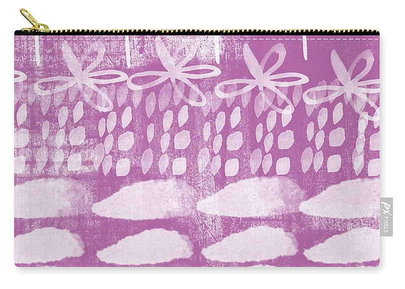 Radiant Orchid Zip Pouch featuring the painting Orchid Fields by Linda Woods