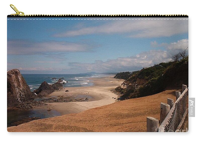 Oregon Zip Pouch featuring the photograph Oregon Beach by Charles Robinson