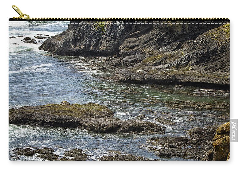 Oregon Coast Zip Pouch featuring the photograph Oregon Coast by Carrie Cranwill