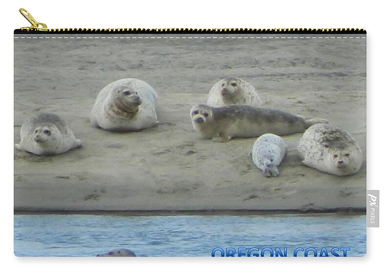 Netarts Bay Carry-all Pouch featuring the photograph Oregon Coast Seals by Gallery Of Hope 