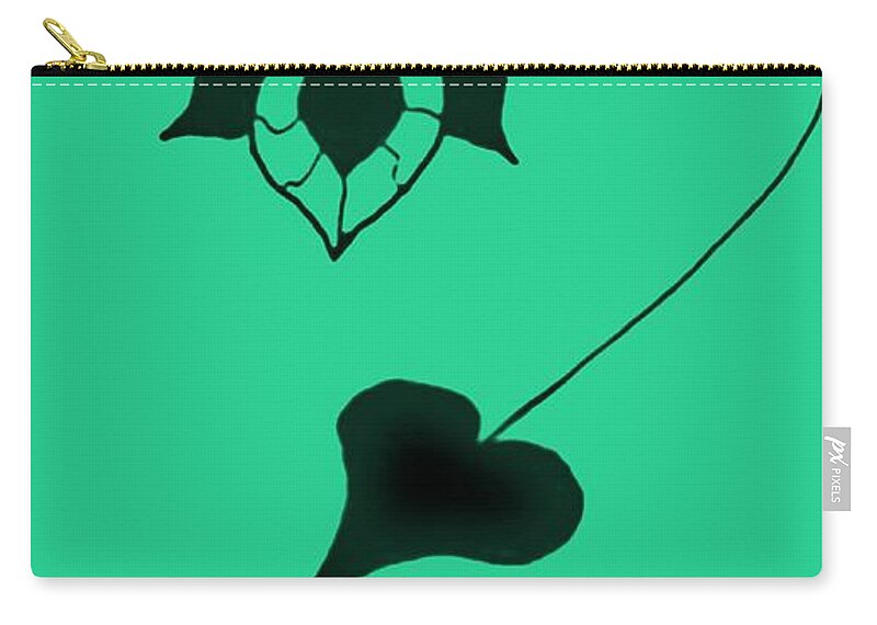 Flower Paintings Zip Pouch featuring the photograph Original Ink Flower Sea Foam Green by Rob Hans