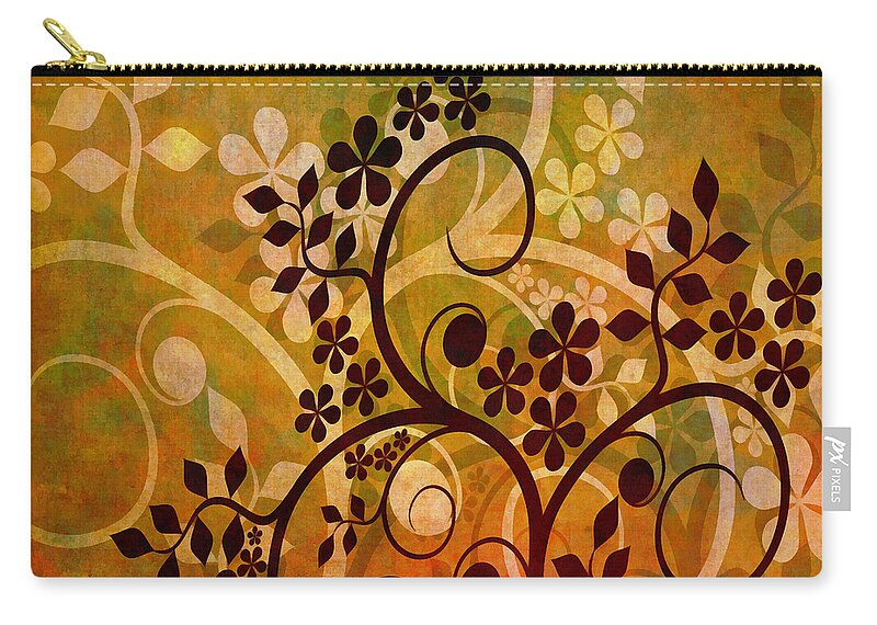 Intricate Zip Pouch featuring the digital art Ornamental 1 Version 3 by Angelina Tamez