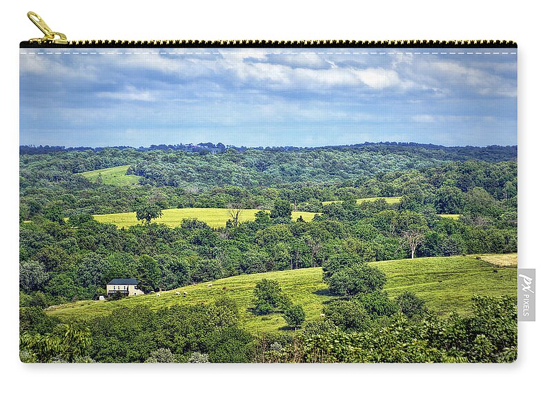 View Zip Pouch featuring the photograph Osage County Lookout by Cricket Hackmann