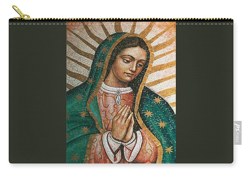 Guadalope Zip Pouch featuring the painting Our Lady of Guadalope by Pam Neilands
