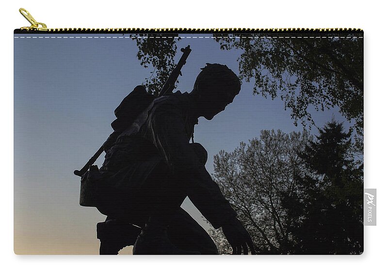 American Soldier Zip Pouch featuring the photograph Our Soldiers Give so Much by Ron Roberts