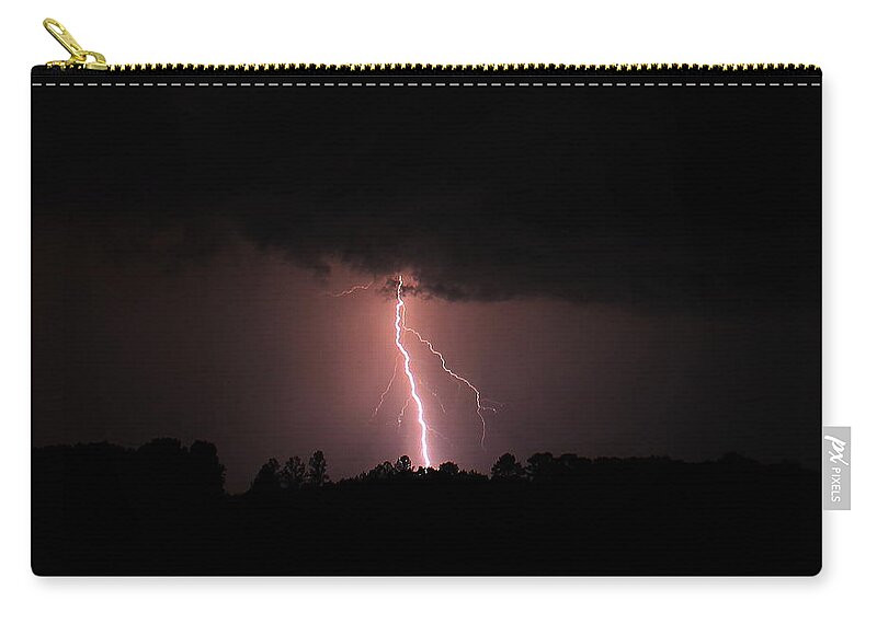 Lightning Zip Pouch featuring the photograph Out of the Night by Reid Callaway