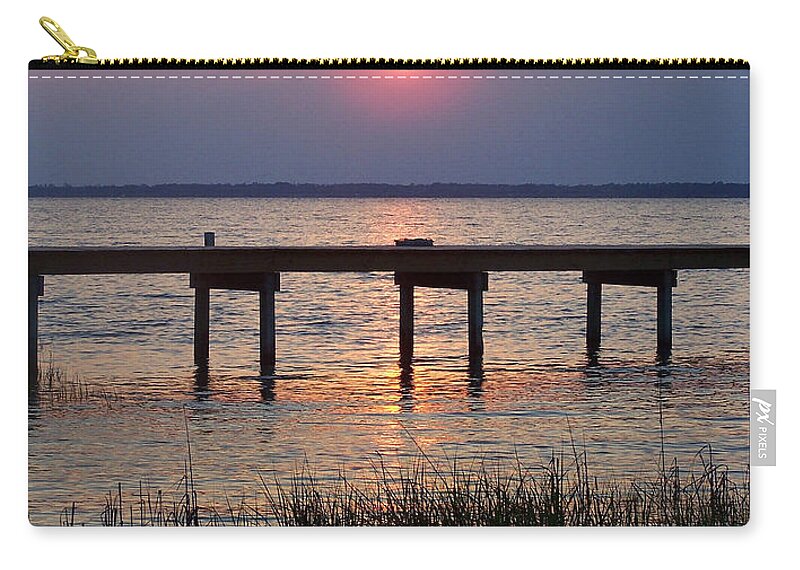 Landscape Zip Pouch featuring the photograph Outerbanks NC Sunset by Sandi OReilly