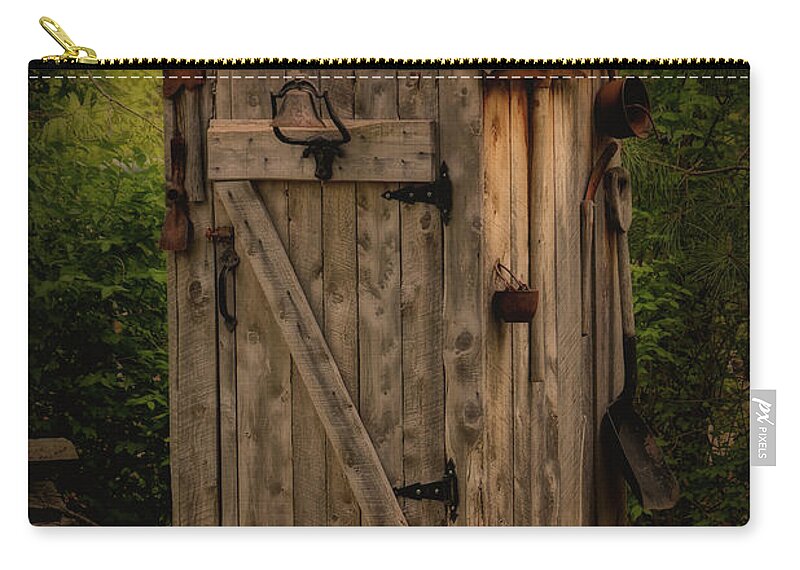 Outhouse Zip Pouch featuring the photograph Outhous Caledonia MO DSC04010 by Greg Kluempers