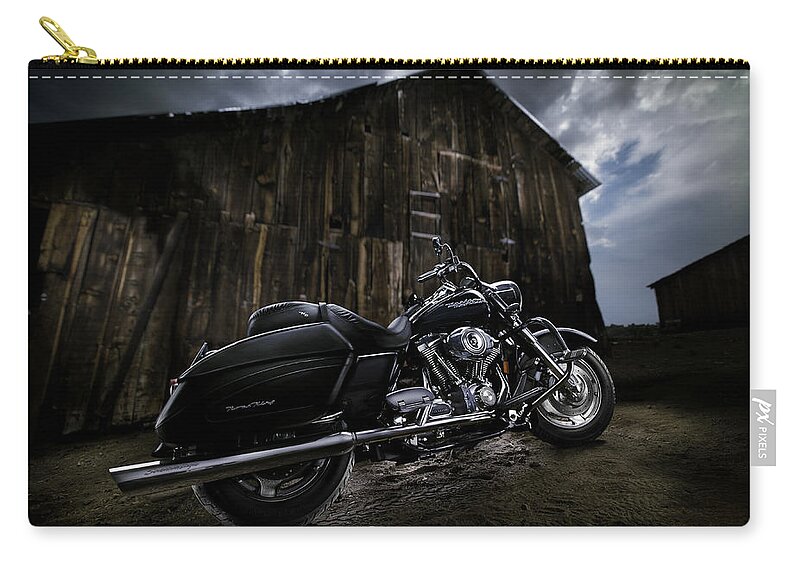 Harley Zip Pouch featuring the photograph Outside the Barn by Yo Pedro