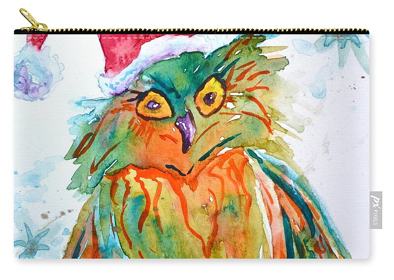 Owlellujah Zip Pouch featuring the painting Owlellujah by Beverley Harper Tinsley