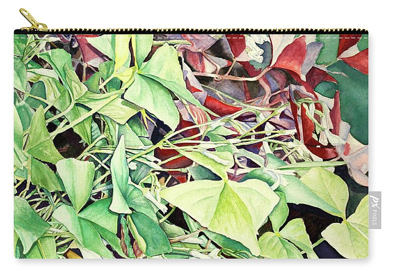 Foliage Zip Pouch featuring the painting Oxalix Tangle by Carolyn Coffey Wallace