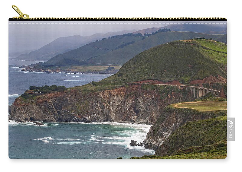 Bridge Zip Pouch featuring the photograph Pacific Coast View by Donna Doherty