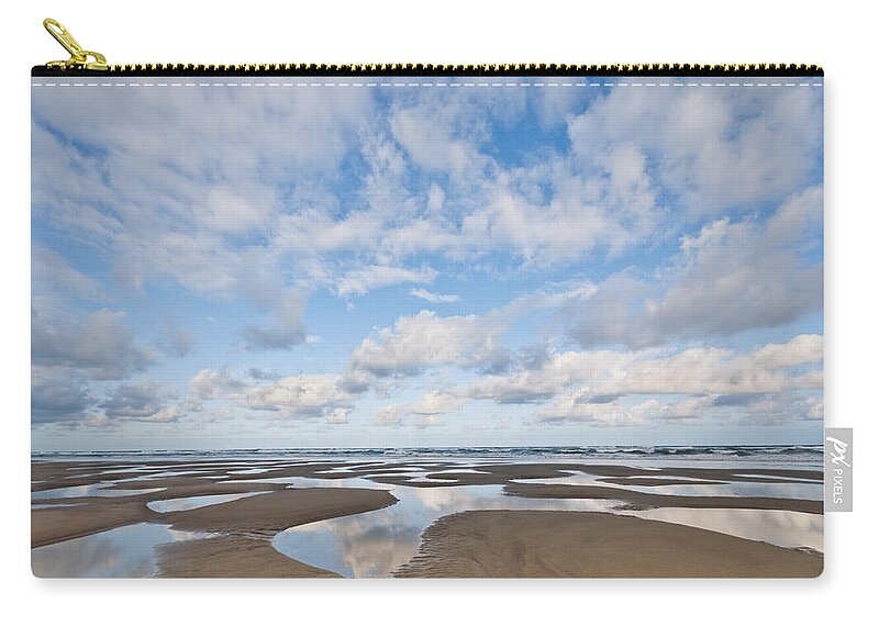 Beach Carry-all Pouch featuring the photograph Pacific Ocean Beach at Low Tide by Jeff Goulden