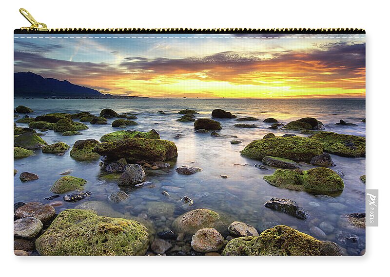 Scenics Zip Pouch featuring the photograph Pacific Sunrise by Sunrise@dawn Photography