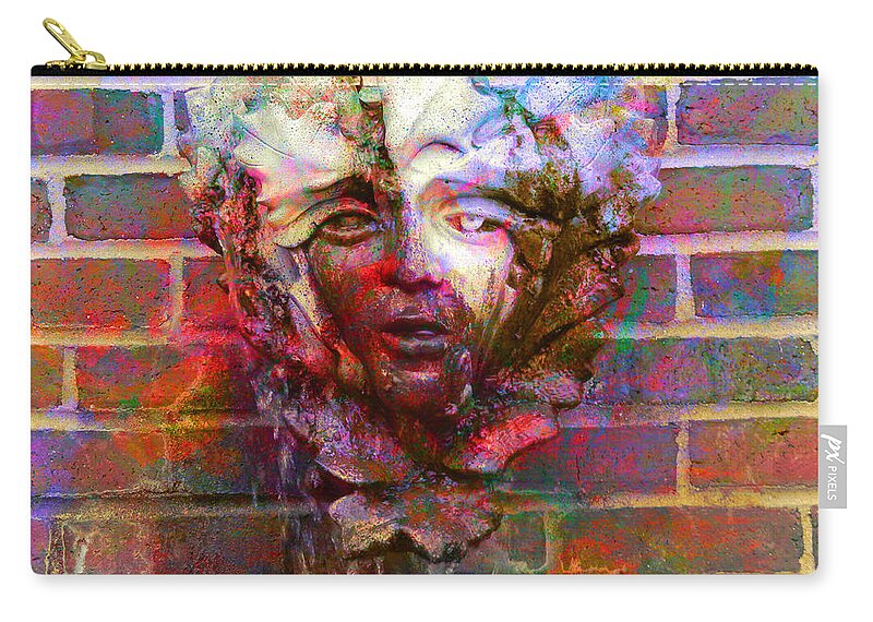 Face Zip Pouch featuring the digital art Paint sprayed by Lilia S